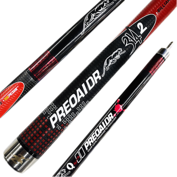 Taco de Billar Preoaidr Grip Texturizado - Negro con Cuadros Rojos Q5