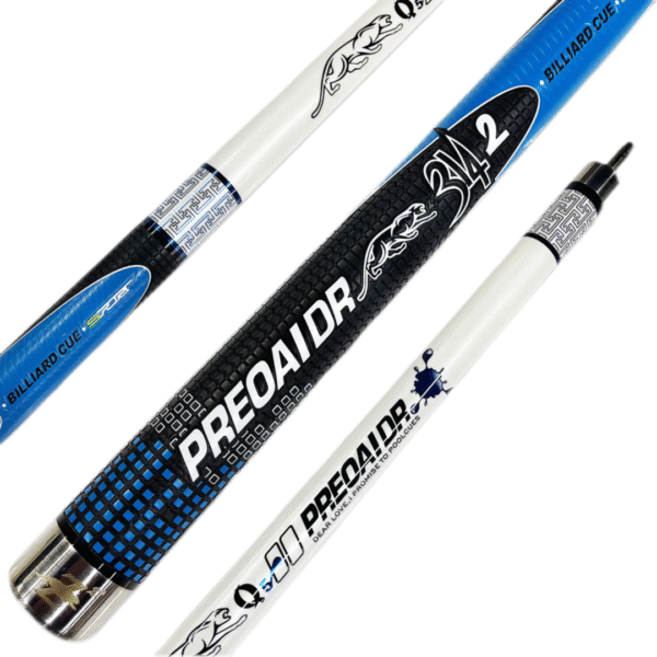 Taco de Billar Preoaidr Q5 Grip Texturizado - Azul con Negro y Blanco